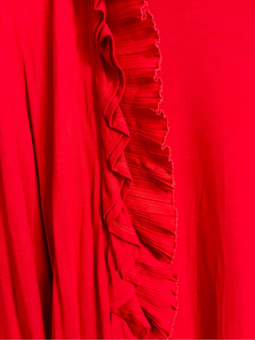 Madison Red Ruffled Open Front Cardigan - Picture 4 of 5